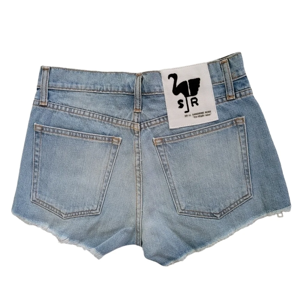 Free People X‎ Sandrine Rose Raw Hem Button Fly Denim Cut Off Shorts